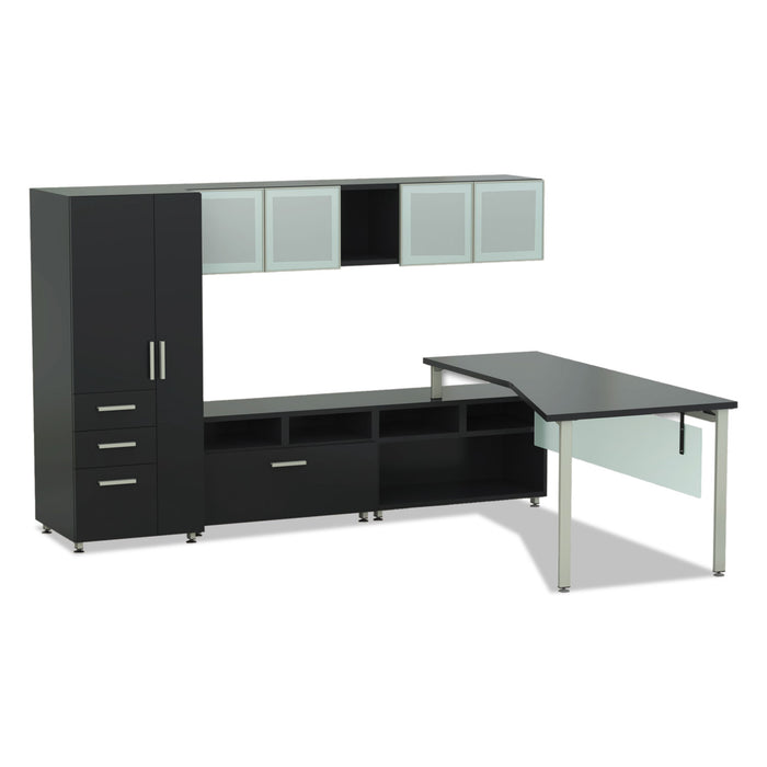 e5 Series Single L-Workstation, 72w x 85d x 29.5h, Raven