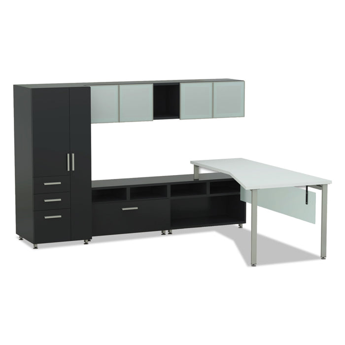 e5 Series Single L-Workstation, 72w x 85d x 29.5h, White/Raven