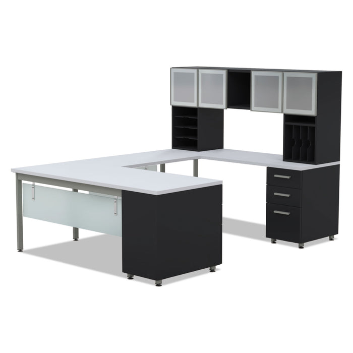 e5 Series Executive U-Workstation, 72w x 96d x 62h, White/Raven
