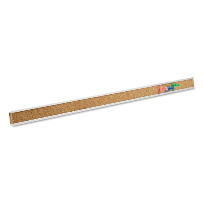 Bulletin Bar I Natural Cork Bulletin, 24 x 1, Brown, Silver Aluminum Frame
