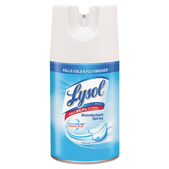 Disinfectant Spray, Crisp Linen, 7 oz Aerosol, 12/Carton
