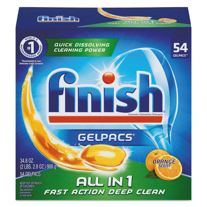 Dish Detergent Gelpacs, Orange Scent, 54/Box, 4 Boxes/Carton