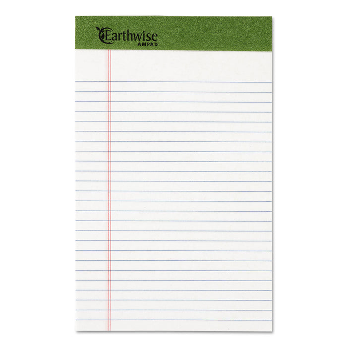 Earthwise by Oxford Writing Pad, Narrow Rule, 5 x 8, White, 50 Sheets, Dozen