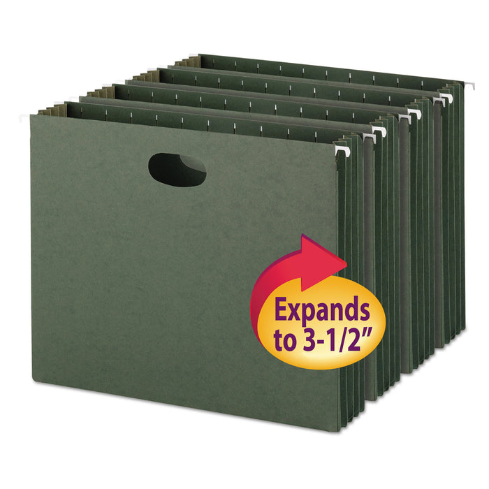 Hanging Pockets with Full-Height Gusset, Letter Size, Standard Green, 10/Box