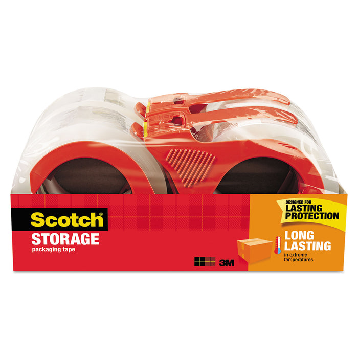 Storage Tape with Dispenser, 3" Core, 1.88" x 38.2 yds, Clear, 4/Pack