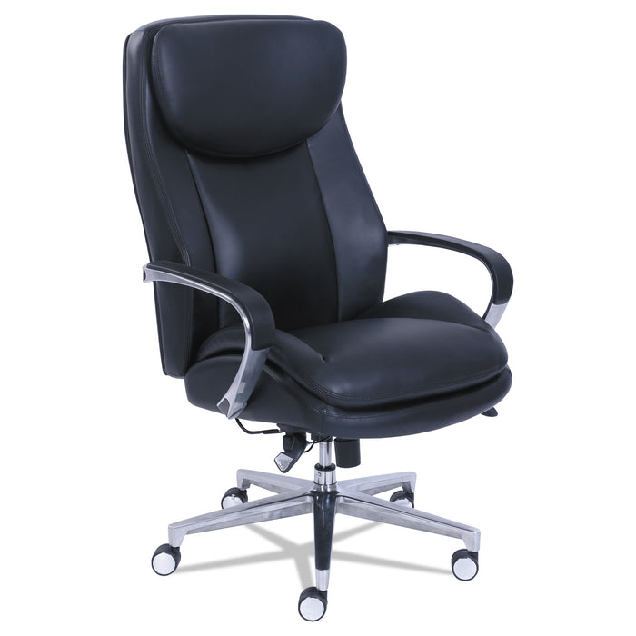 Commercial 2000 Big and Tall Executive Chair with Dynamic Lumbar Support, Up to 400 lbs., Black Seat/Back, Silver Base