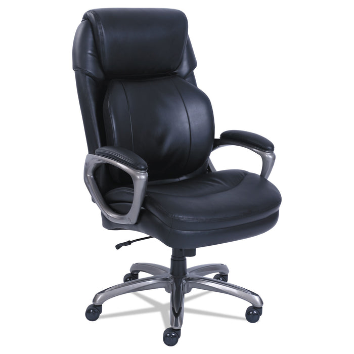 Cosset Big and Tall Executive Chair, Supports up to 400 lbs., Black Seat/Black Back, Slate Base