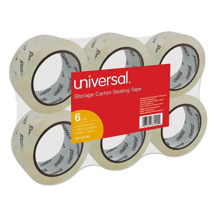 Heavy-Duty Acrylic Box Sealing Tape, 3" Core, 1.88" x 54.6 yds, Clear, 6/Pack