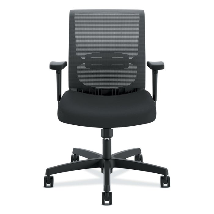 Convergence Mid-Back Task Chair with Swivel-Tilt Control, Supports up to 275 lbs, Black Seat, Black Back, Black Base