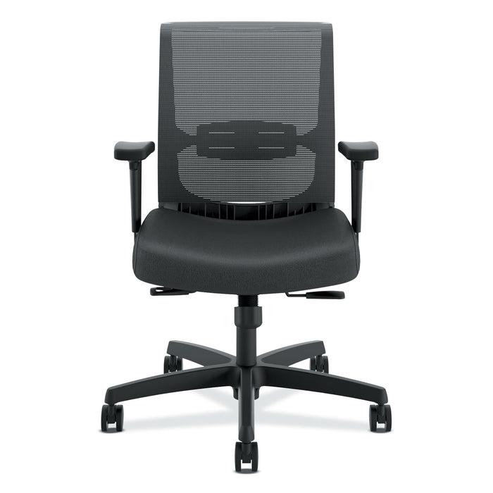 Convergence Mid-Back Task Chair with Syncho-Tilt Control, Supports up to 275 lbs, Black Seat, Black Back, Black Base
