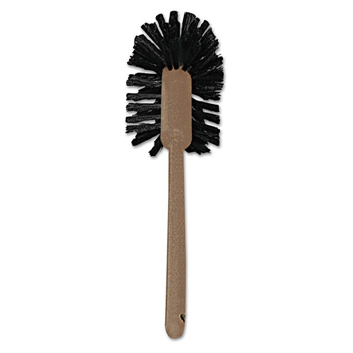 Commercial-Grade Toilet Bowl Brush, 17" Long, Plastic Handle, Brown