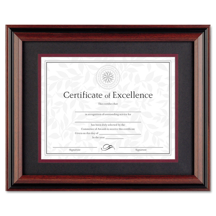 Desk/Wall Photo Frame, Plastic, 11 x 14, 8 1/2 x 11, Rosewood/Black