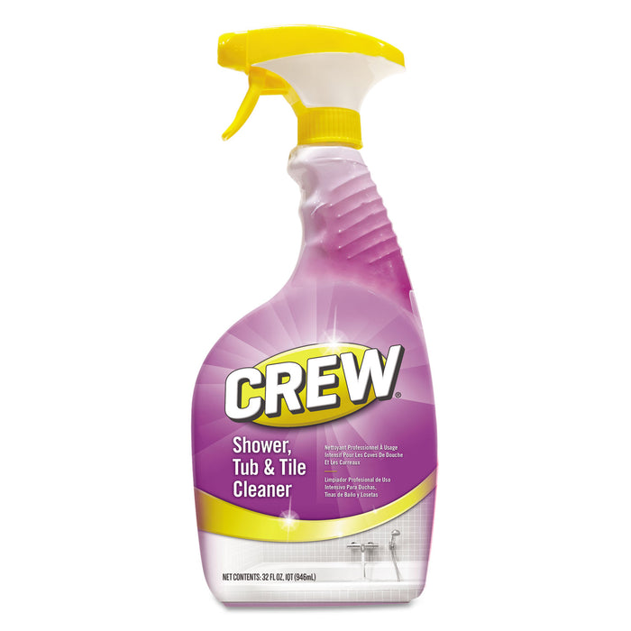 Crew Shower, Tub & Tile Cleaner, Liquid, 32 oz, 4/Carton