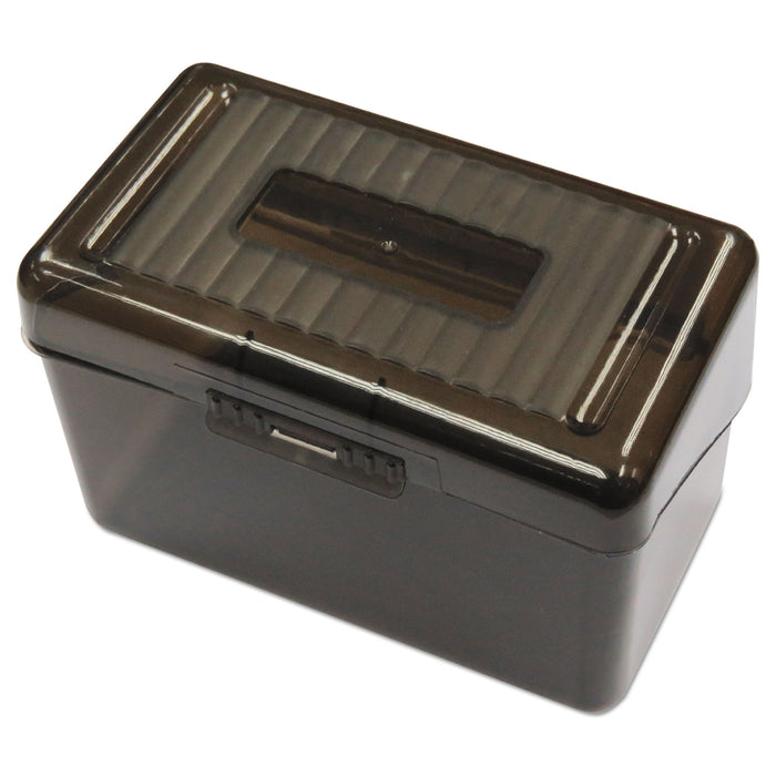 Plastic Index Card Boxes, 4" x 6", Translucent Black