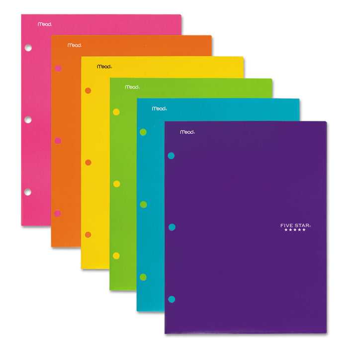 Four-Pocket Portfolio, 8 1/2 x 11, Assorted Colors, Trend Design, 6/Pack