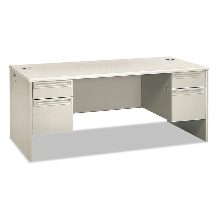38000 Series Double Pedestal Desk, 72w x 36d x 30h, Silver Mesh/Light Gray