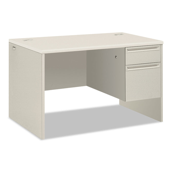 38000 Series Single Pedestal Desk, Right, 48w x 30d x 30h, Silver Mesh/Light Gray