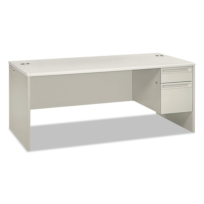 38000 Series Single Pedestal Desk, Right, 72w x 36d x 30h, Silver Mesh/Light Gray