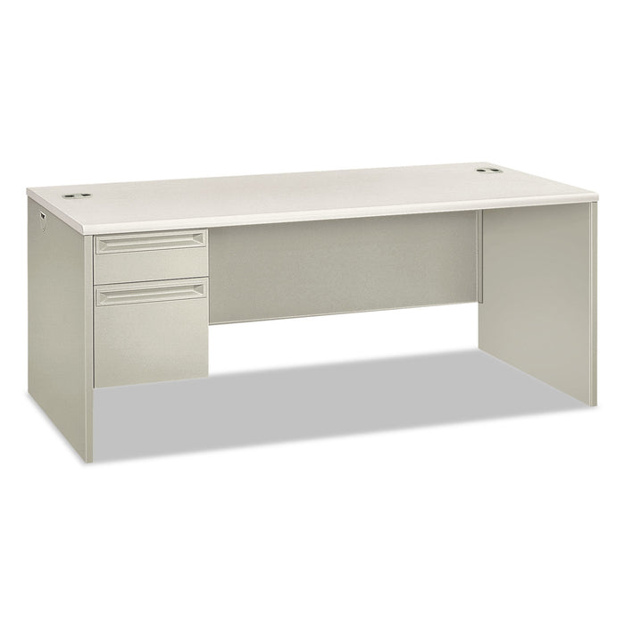 38000 Series Single Pedestal Desk, Left, 72w x 36d x 30h, Silver Mesh/Light Gray