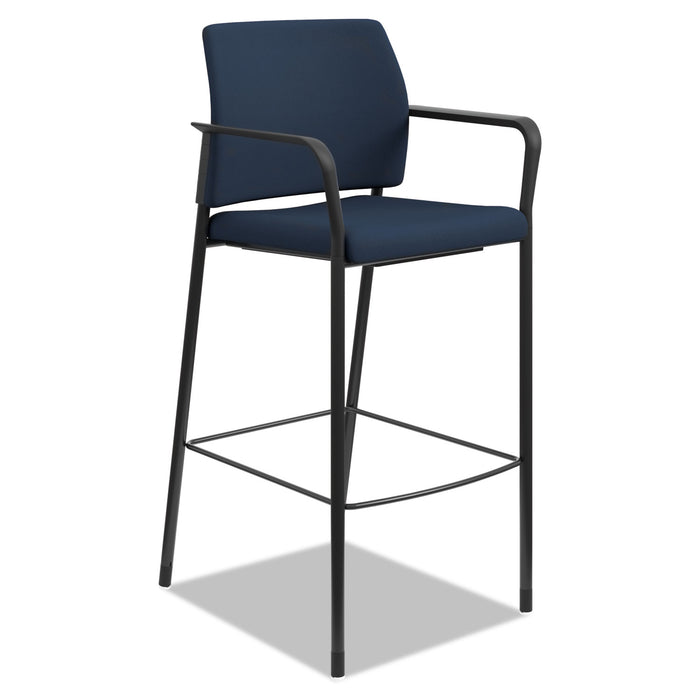 Accommodate Series Café Stool, Supports up to 300 lbs., Navy Seat/Navy Back, Black Base