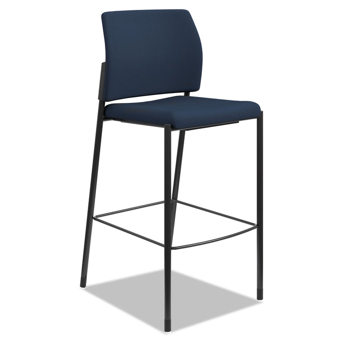 Accommodate Series Café Stool, Supports up to 300 lbs., Navy Seat/Navy Back, Black Base