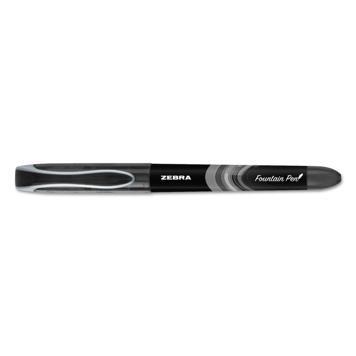 Fountain Pen, Fine 0.6mm, Black Ink/Barrel, Dozen