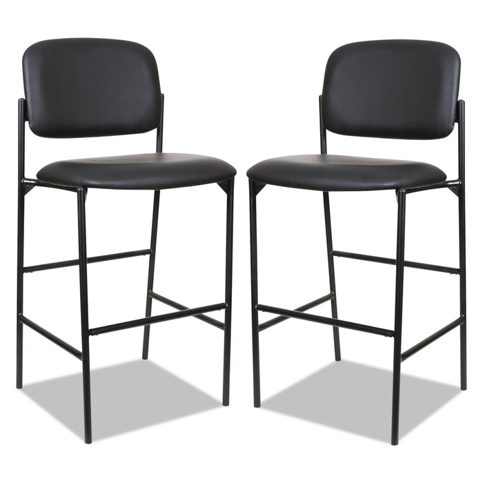 Alera Sorrento Series Stool, Supports up to 300 lbs, Black Seat/Black Back, Black Base, 2/Carton
