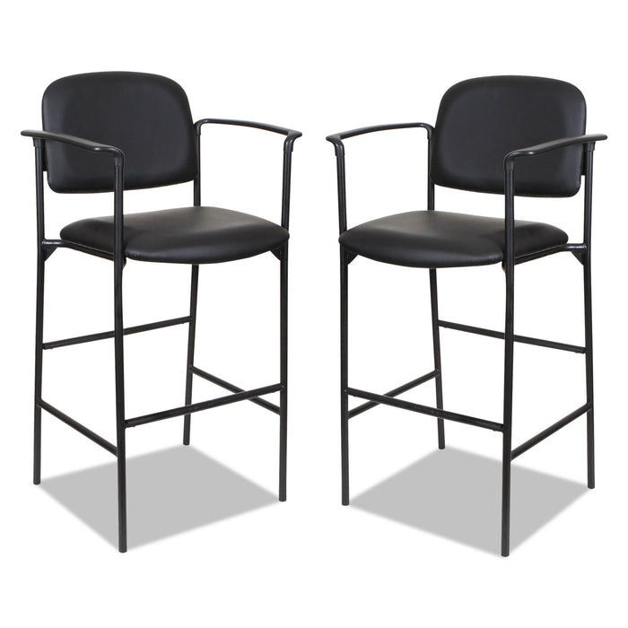 Alera Sorrento Series Stool, Supports up to 300 lbs, Black Seat/Black Back, Black Base, 2/Carton