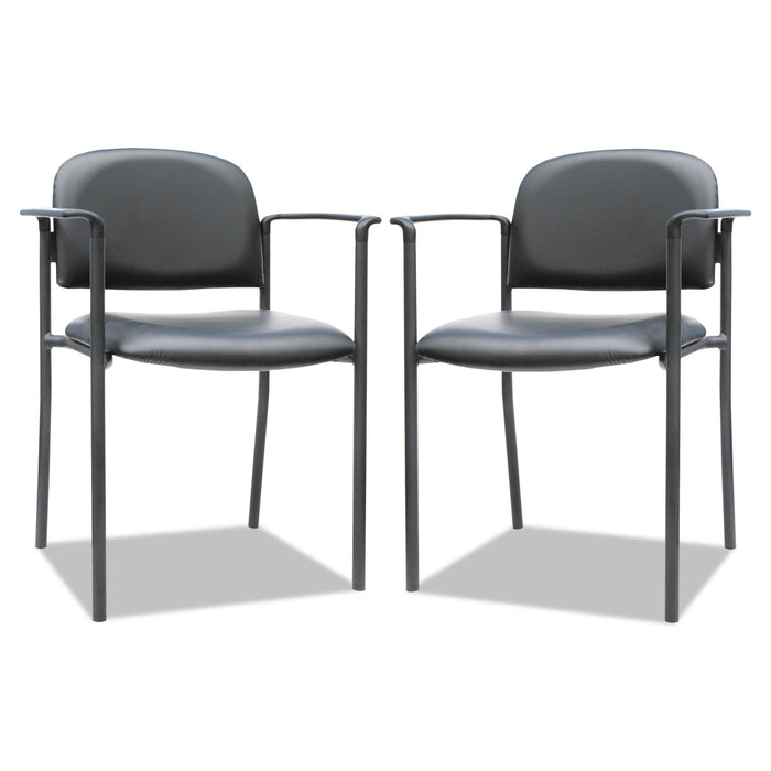 Alera Sorrento Series Stacking Guest Chair, Black Seat/Black Back, Black Base, 2/Carton