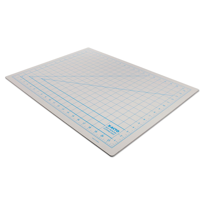 Self-Healing Cutting Mat, Nonslip Bottom, 1" Grid, 18 x 24, Gray