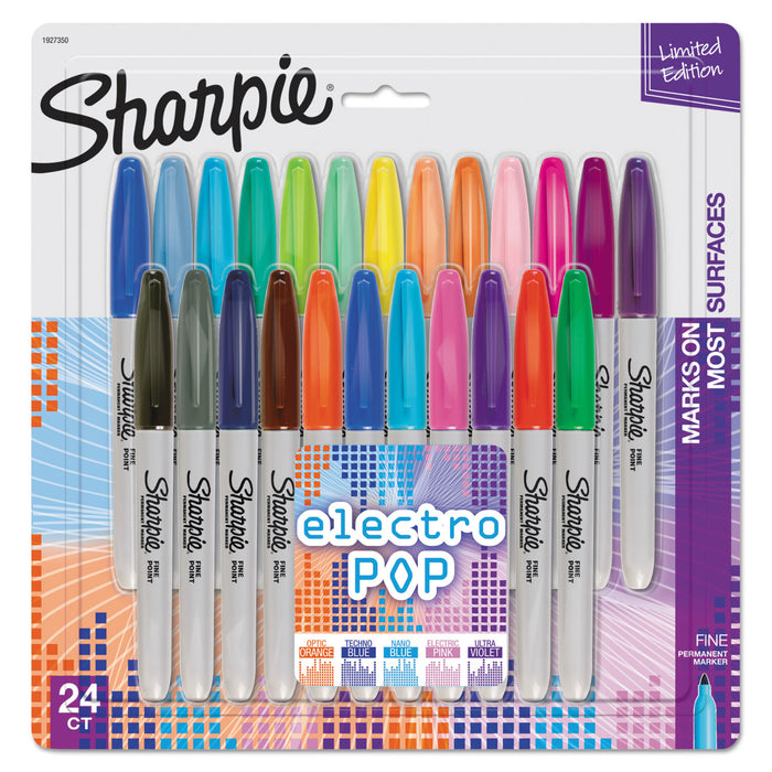 Fine Tip Permanent Marker, Assorted Colors, 24/Pack