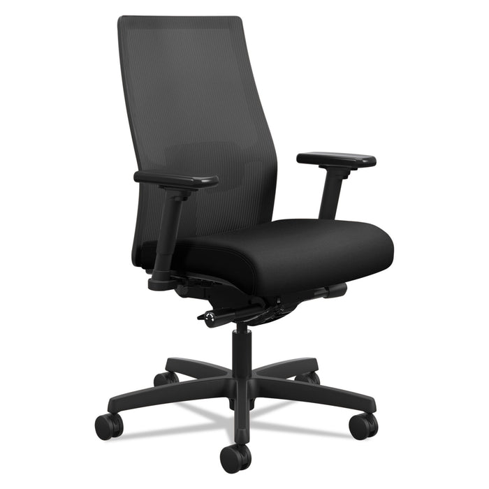 Ignition 2.0 4-Way Stretch Mid-Back Mesh Task Chair, Supports up to 300 lbs., Black Seat/Back, Black Base