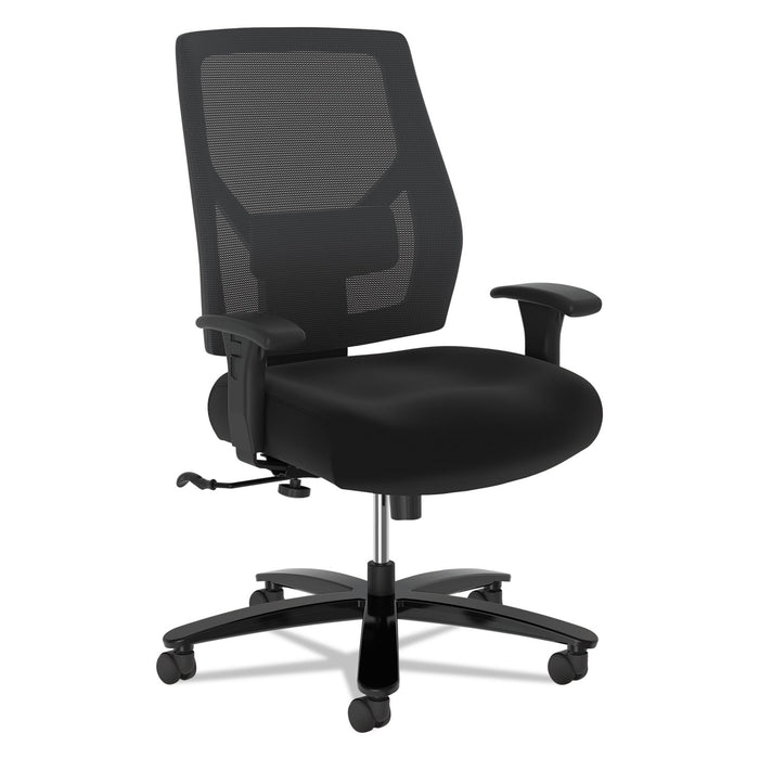 Crio Big and Tall Mid-Back Task Chair, Supports up to 450 lbs., Black Seat/Black Back, Black Base