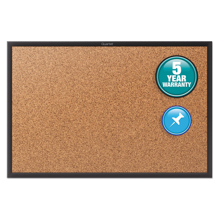 Classic Series Cork Bulletin Board, 48x36, Black Aluminum Frame