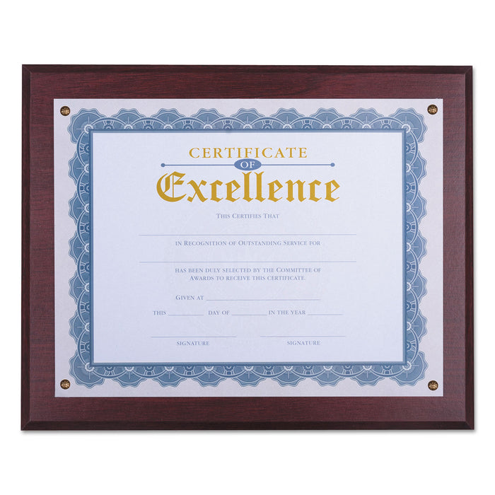 Award Plaque, 13 1/3" x 11", Mahogany