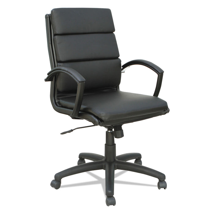 Alera Neratoli Mid-Back Slim Profile Chair, Supports up to 275 lbs, Black Seat/Black Back, Black Base