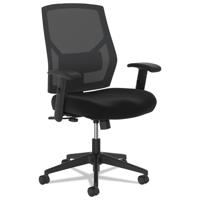 VL581 High-Back Task Chair, Supports up to 250 lbs., Black Seat/Black Back, Black Base