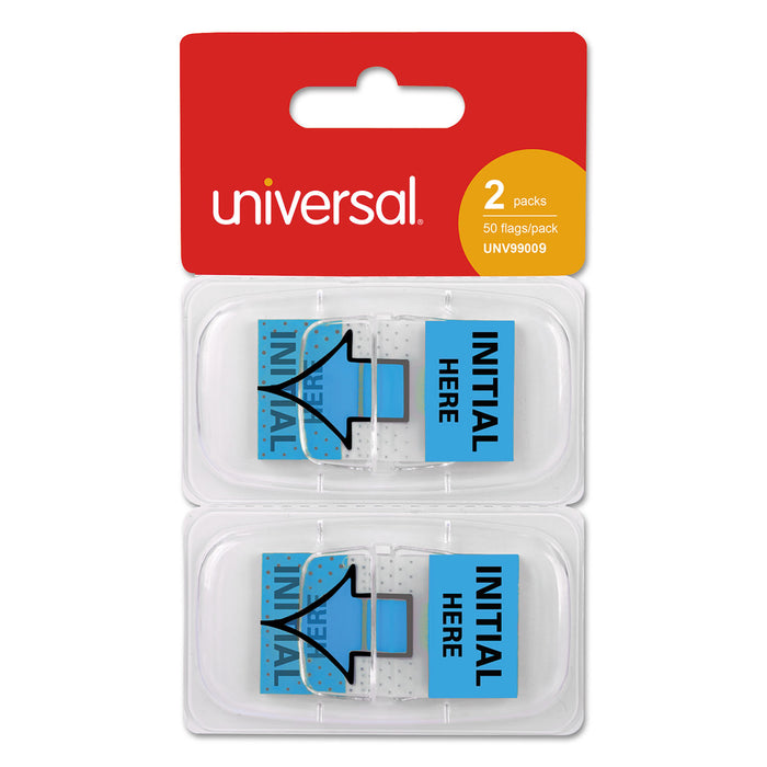 Deluxe Message Arrow Flags, "Intital Here", Blue, 100/Pack