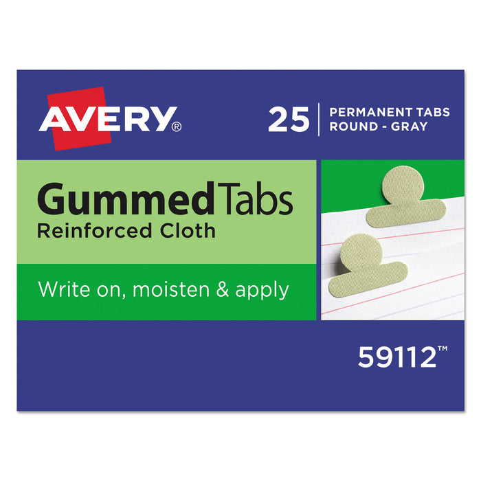 Gummed Reinforced Index Tabs, 1/12-Cut Tabs, Olive Green, 0.5" Wide, 25/Pack