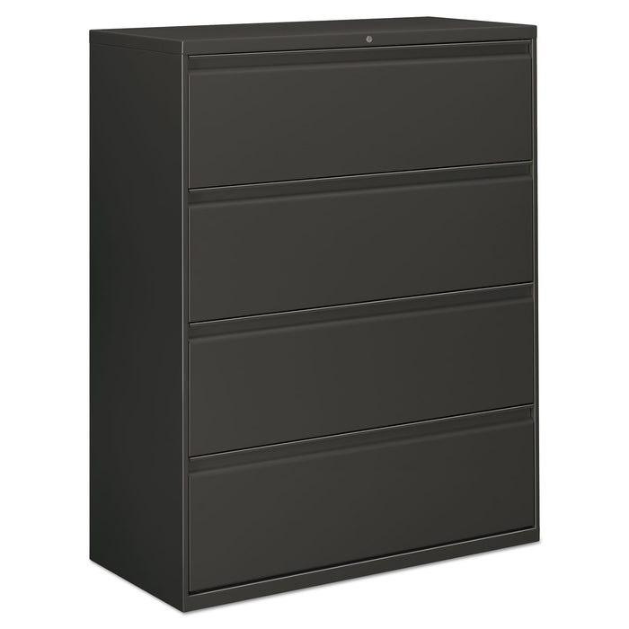 Four-Drawer Lateral File Cabinet, 42w x 18d x 52.5h, Charcoal