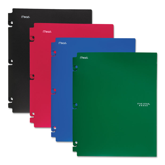 Snap-In Plastic Folder, 20 Sheets, 8 1/2 x 11, Assorted, Snap Closure, 4/Set
