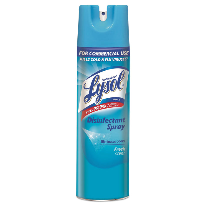 Disinfectant Spray, Fresh Scent, 19 oz Aerosol, 12 Cans/Carton