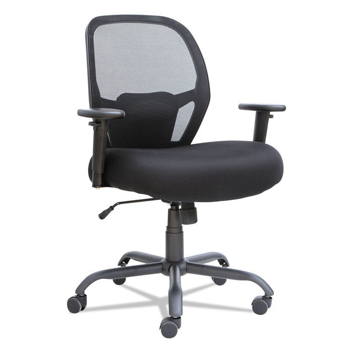 Alera Merix450 Series Mesh Big and Tall Chair, Supports up to 450 lbs, Black Seat/Black Back, Black Base