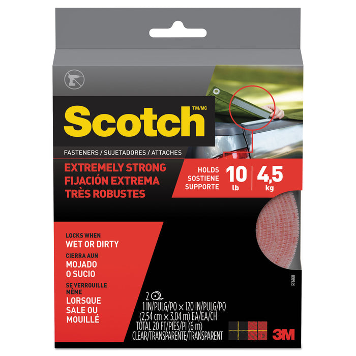 Extreme Fasteners, 1" x 10 ft, Clear, 2/Pack