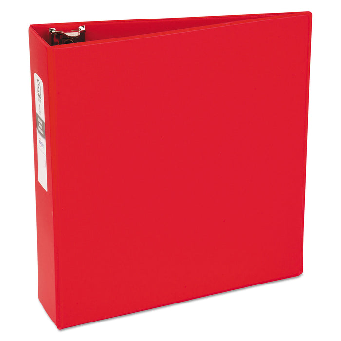 Economy Non-View Binder with Round Rings, 3 Rings, 3" Capacity, 11 x 8.5, Red, (3608)