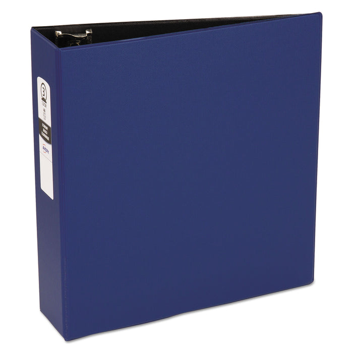 Economy Non-View Binder with Round Rings, 3 Rings, 3" Capacity, 11 x 8.5, Blue, (3601)