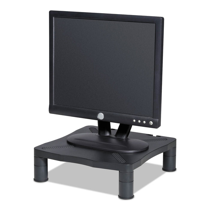 Adjustable Monitor Stand, 13-1/4 x 13-1/2 x 2 to 4, Black