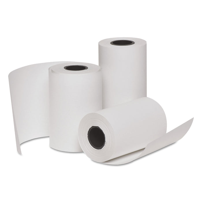 Carbonless Two-Part Paper Rolls, 3" x 85 ft, White, 10/Pack