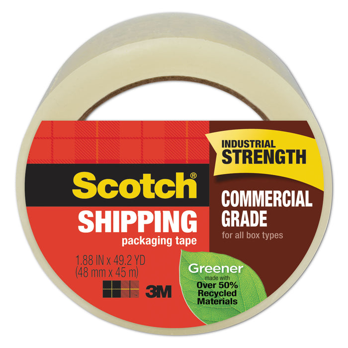 Greener Commercial Grade Packaging Tape, 3" Core, 1.88" x 49.2 yds, Clear