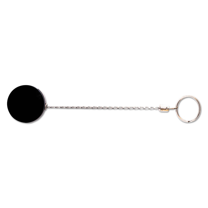 Heavy-Duty Retractable ID Card Reel, 18 1/2" Extension, Black/Chrome, 6/Pack